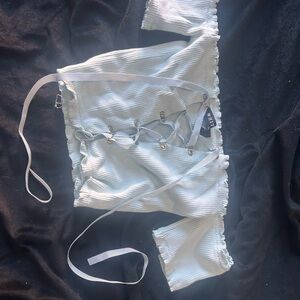 WHIT Kids Light Blue Shorts with Ribbon Detail